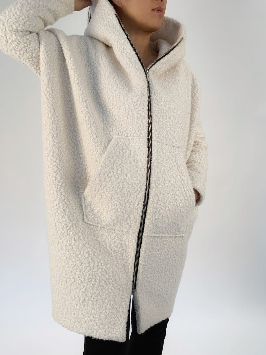 Hooded Zip Cocoon Coat - PERIPHERY