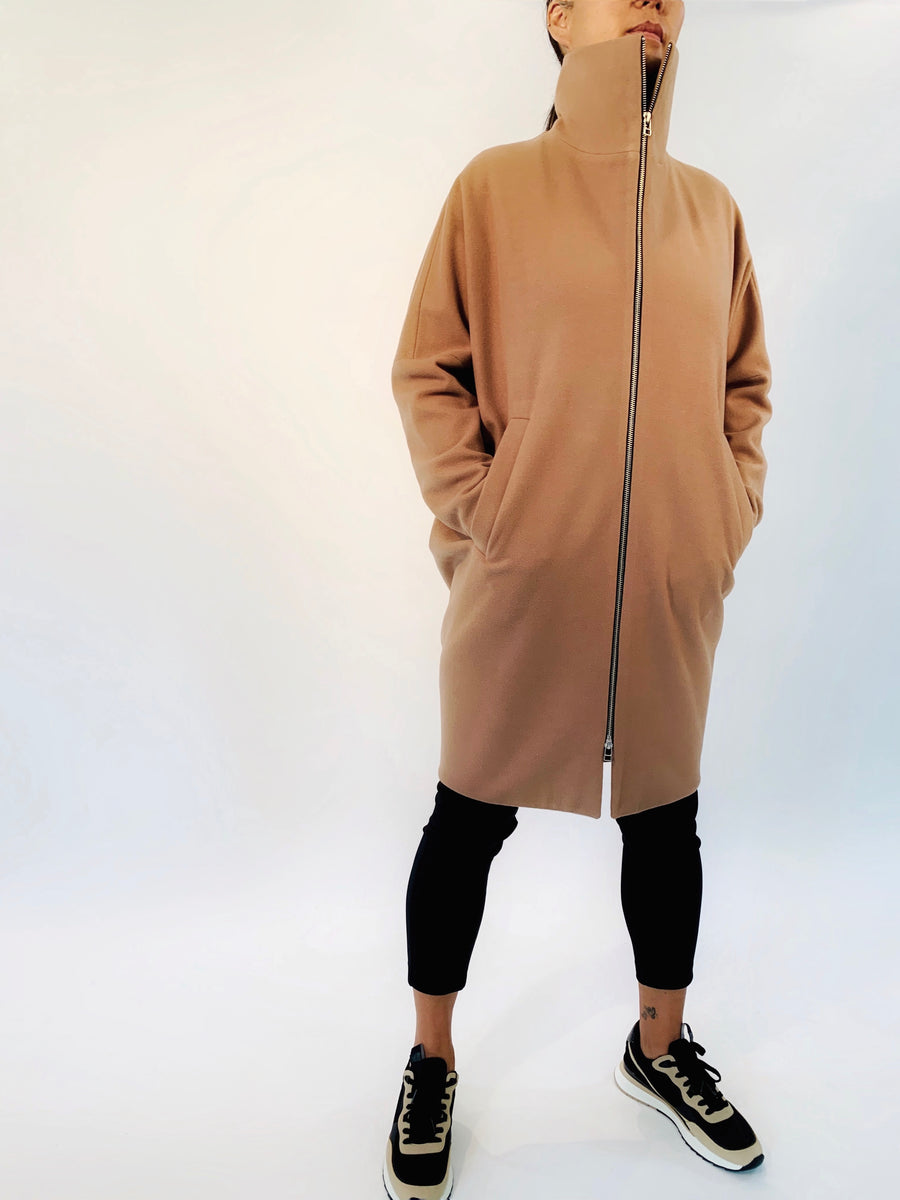 Duo Zip Coat in Camel - PERIPHERY