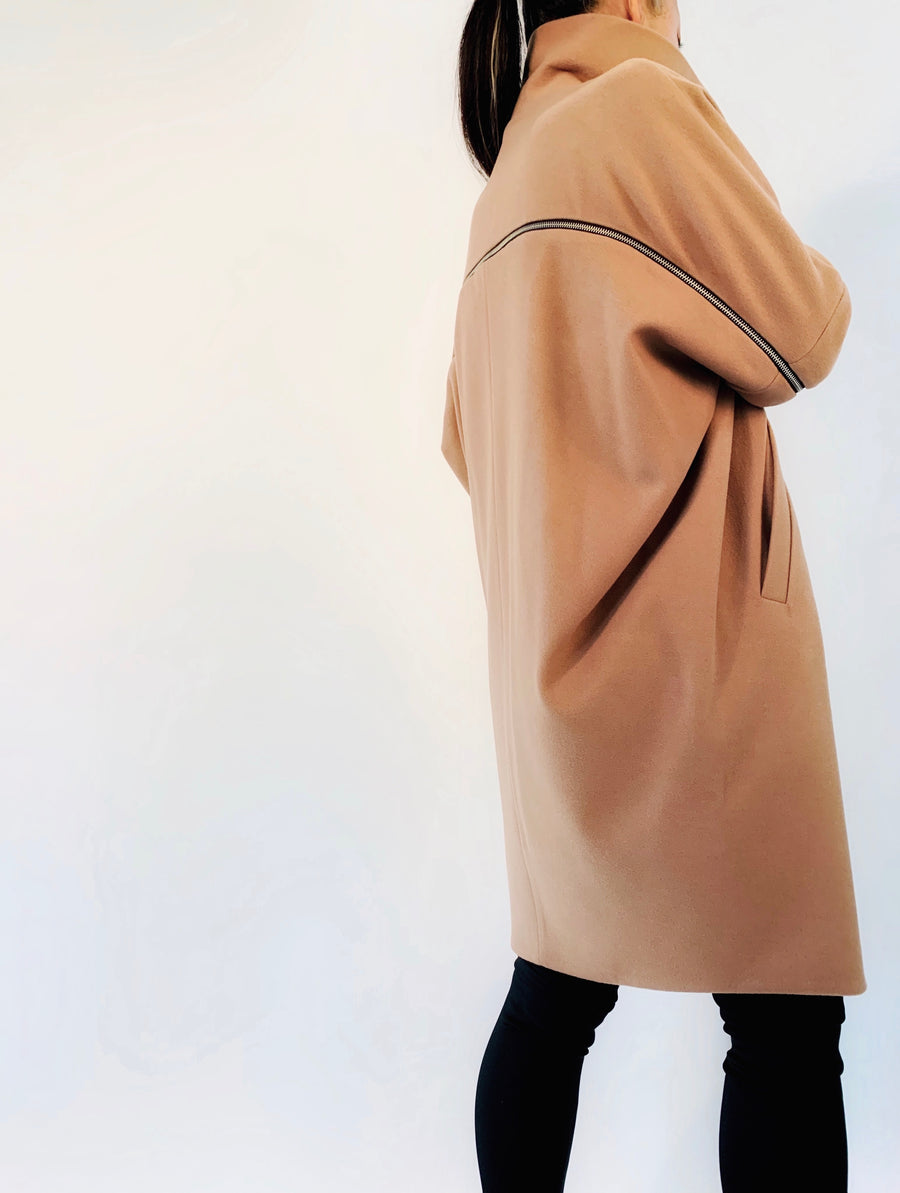 Duo Zip Coat in Camel - PERIPHERY