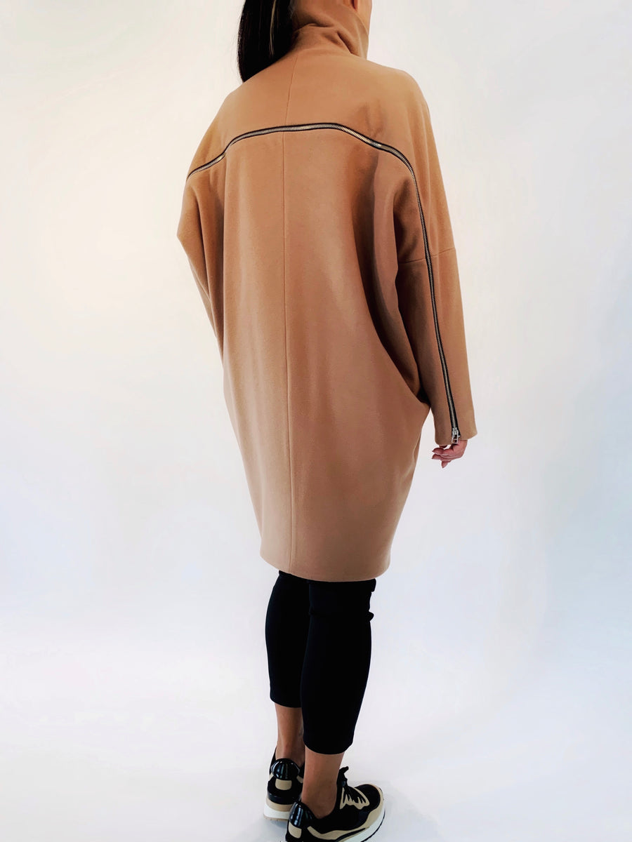 Duo Zip Coat in Camel - PERIPHERY