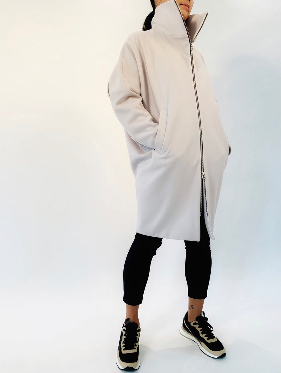 Duo Zip Coat in Pumice - PERIPHERY