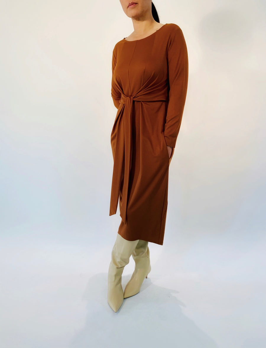 Tie Waist Dress in Whiskey - PERIPHERY