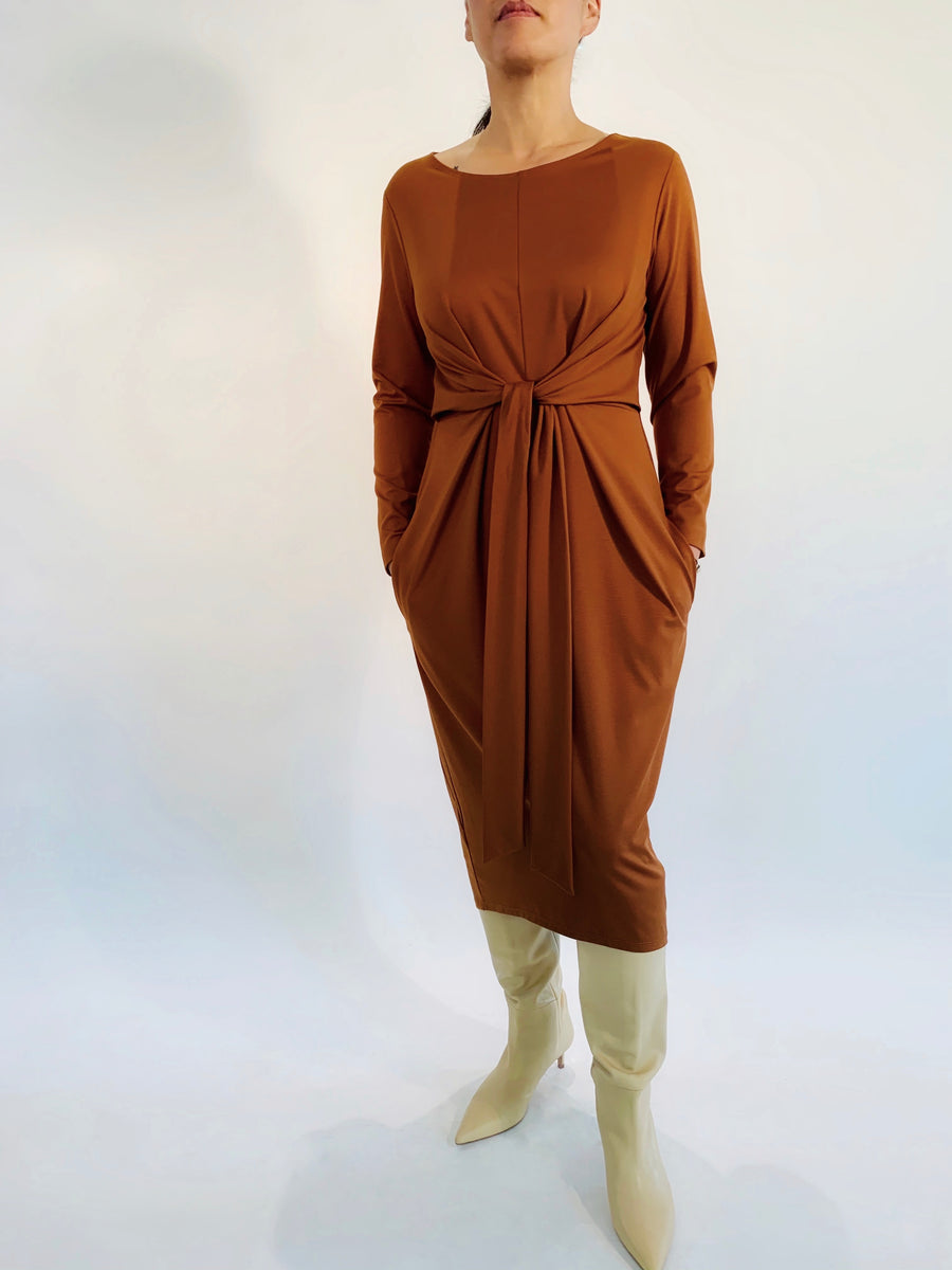Tie Waist Dress in Whiskey - PERIPHERY