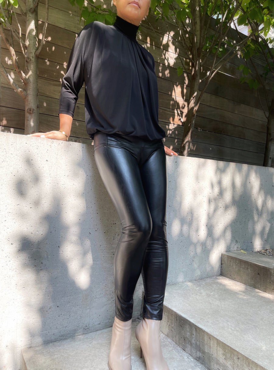 Vegan Leather Stretch Legging